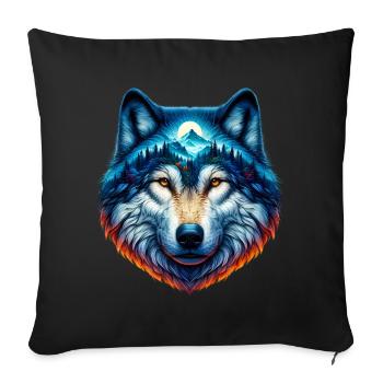 Wolf - Sofa pillowcase 17,3'' x 17,3'' (45 x 45 cm) - black - Front
