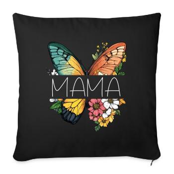 Mom Butterfly Flowers Best Mom Mother's Day - Sofa pillowcase 17,3'' x 17,3'' (45 x 45 cm) - black - Front