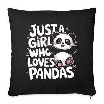 Panda Bear Panda Animal Pandas - Sofa pillowcase 17,3'' x 17,3'' (45 x 45 cm) - black - Front