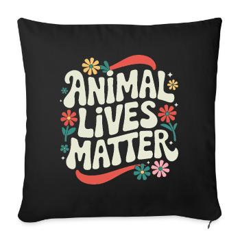Végétarien Végétalien Végétarien Végétarien - Housse de coussin décorative 45 x 45 cm - noir - Devant