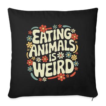 Végétarien Végétalien Végétarien Végétarien - Housse de coussin décorative 45 x 45 cm - noir - Devant