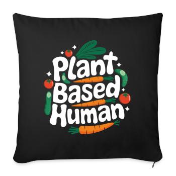 Végétarien Végétalien Végétarien Végétarien - Housse de coussin décorative 45 x 45 cm - noir - Devant