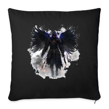 Dunkler Engel T-Shirt – Mystisches Fantasy-Design - Sofakissenbezug 45 x 45 cm - Schwarz - Vorne