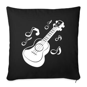 Graphiques Ukulele - Housse de coussin décorative 45 x 45 cm - noir - Devant
