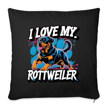I love my Rottweiler - Sofa pillowcase 17,3'' x 17,3'' (45 x 45 cm) - black - Front