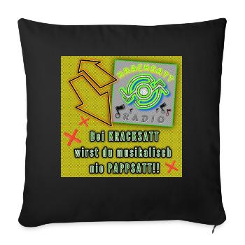 KRACKSATT - Housse de coussin décorative 45 x 45 cm - noir - Devant
