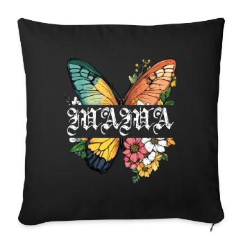 Mom Butterfly Flowers Best Mom Mother's Day - Sofa pillowcase 17,3'' x 17,3'' (45 x 45 cm) - black - Front