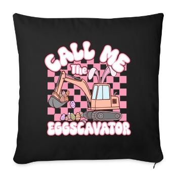 Appelez-moi l’Eggscavator Pâques - Housse de coussin décorative 45 x 45 cm - noir - Devant