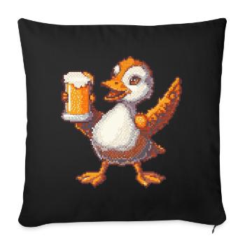 Goose Pixel Beer - Sofa pillowcase 17,3'' x 17,3'' (45 x 45 cm) - black - Front