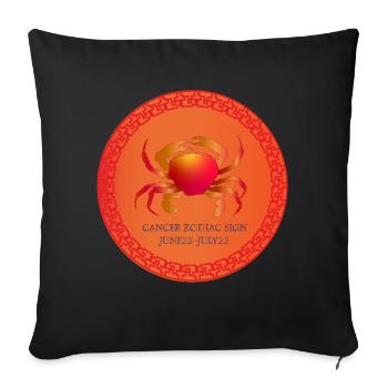 The Cancer Sign - Sofa pillowcase 17,3'' x 17,3'' (45 x 45 cm) - black - Front