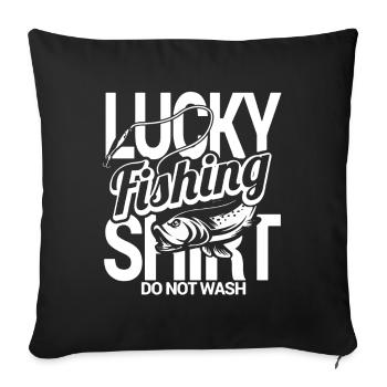 Lucky Fishing - Sofa pillowcase 17,3'' x 17,3'' (45 x 45 cm) - black - Front