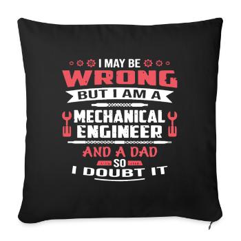 Mechanical Engineer Dad - Sofa pillowcase 17,3'' x 17,3'' (45 x 45 cm) - black - Front