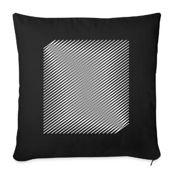 Conception d'illusion d'optique en spirale géométrique - Housse de coussin décorative 45 x 45 cm - noir - Devant