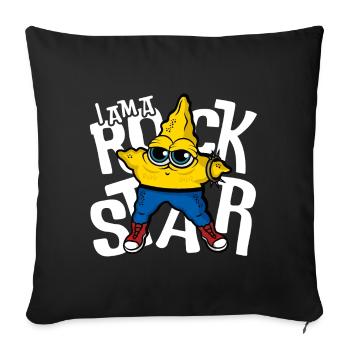 Drôle Rock star Cartoon Star - Amateur de musique cool - Housse de coussin décorative 45 x 45 cm - noir - Devant