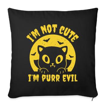 Je ronronne le mal - Housse de coussin décorative 45 x 45 cm - noir - Devant