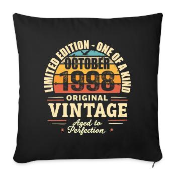 Retro October 1998 - birthday october 1998 - Sofa pillowcase 17,3'' x 17,3'' (45 x 45 cm) - black - Front