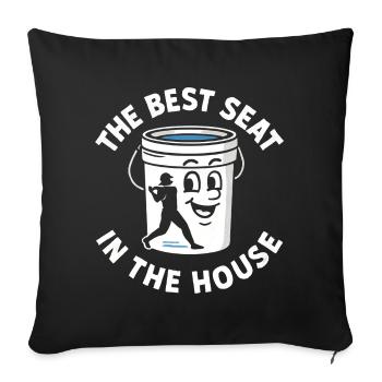 Der beste Platz im Haus Bucket Dad Baseball Dad - Sofakissenbezug 45 x 45 cm - Schwarz - Vorne