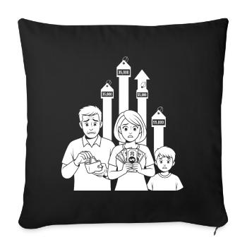 Les soucis de la famille - Housse de coussin décorative 45 x 45 cm - noir - Devant