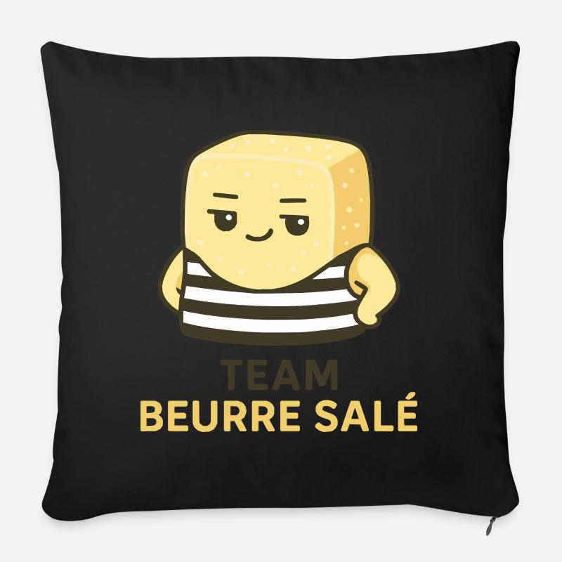 Team mit gesalzener Butter - Sofakissenbezug 45 x 45 cm - Schwarz