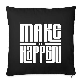 Expression of Joy in Linear Typography - Sofa pillowcase 17,3'' x 17,3'' (45 x 45 cm) - black - Front