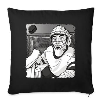Funny Hockey Goalie Selfie Hockey - Sofa pillowcase 17,3'' x 17,3'' (45 x 45 cm) - black - Front