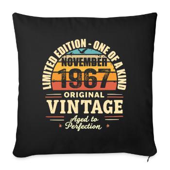 Novembre 1967 meilleur cadeau 1967 - novembre 1967 - Housse de coussin décorative 45 x 45 cm - noir - Devant