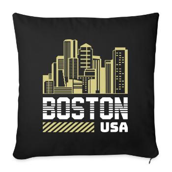 Boston City Pride Tee - Sofa pillowcase 17,3'' x 17,3'' (45 x 45 cm) - black - Front