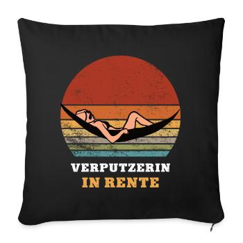 plasterer pension retirement pensioner plasterer - Sofa pillowcase 17,3'' x 17,3'' (45 x 45 cm) - black - Front