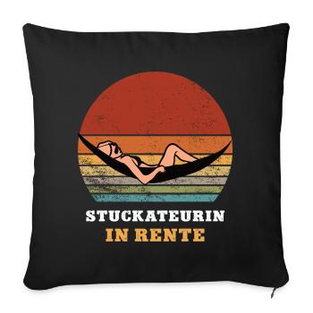 plasterer pension retirement pensioner plasterers - Sofa pillowcase 17,3'' x 17,3'' (45 x 45 cm) - black - Front