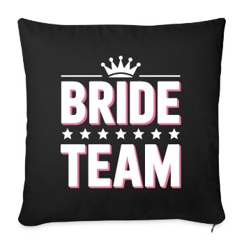 Bridal Team Crown Team Bride - Sofa pillowcase 17,3'' x 17,3'' (45 x 45 cm) - black - Front