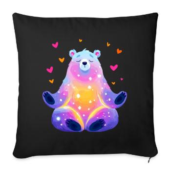 Rainbow Bear - Sofa pillowcase 17,3'' x 17,3'' (45 x 45 cm) - black - Front