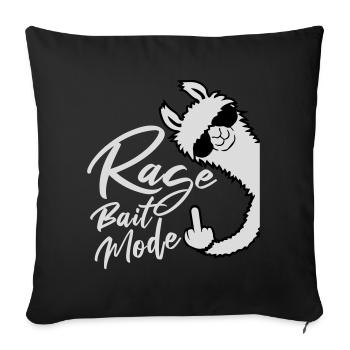 Rage Bait Llama Alpaga Lunettes de Soleil Doigt d’Honneur - Housse de coussin décorative 45 x 45 cm - noir - Devant