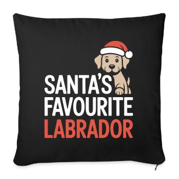 Santa’s Favourite Labrador Christmas Design - Sofa pillowcase 17,3'' x 17,3'' (45 x 45 cm) - black - Front
