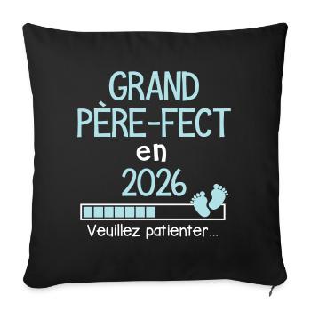 Grandpa-fect in 2026 Grandfather Future Gift - Sofa pillowcase 17,3'' x 17,3'' (45 x 45 cm) - black - Front