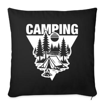 Camping Tent Icon - Sofa pillowcase 17,3'' x 17,3'' (45 x 45 cm) - black - Front