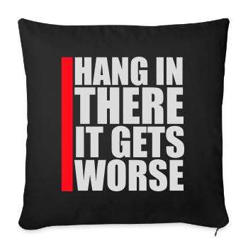 Tiens bon, ça empire. Drôle de plaisir. Dire - Housse de coussin décorative 45 x 45 cm - noir - Devant