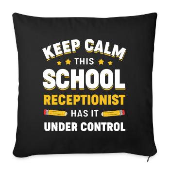 Receptionist School Receptionist - Sofa pillowcase 17,3'' x 17,3'' (45 x 45 cm) - black - Front