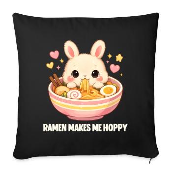 Le ramen me rend heureux - Housse de coussin décorative 45 x 45 cm - noir - Devant