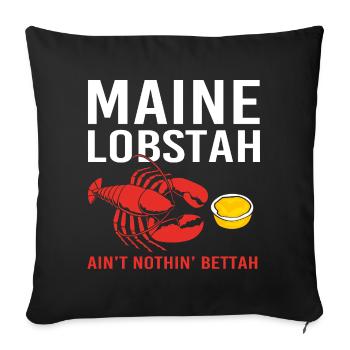 Écrevisses Fruits de mer Homard du Maine Homard - Housse de coussin décorative 45 x 45 cm - noir - Devant