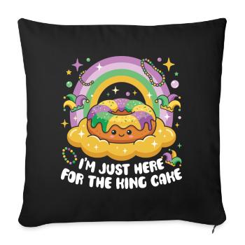 King Cake Mardi Gras Kawaii - Sofa pillowcase 17,3'' x 17,3'' (45 x 45 cm) - black - Front
