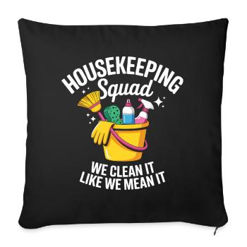 Funny Cleaning Design - Sofa pillowcase 17,3'' x 17,3'' (45 x 45 cm) - black - Front