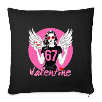 67 Valentine Winged Heroine - Sofa pillowcase 17,3'' x 17,3'' (45 x 45 cm) - black - Front