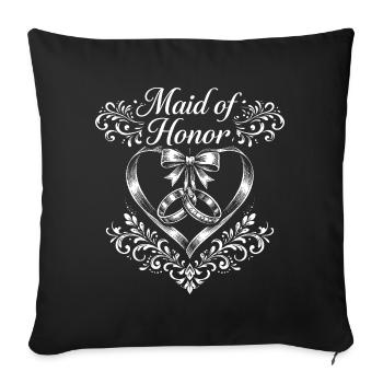 Maid of Honor Heart Ring Design - Sofa pillowcase 17,3'' x 17,3'' (45 x 45 cm) - black - Front