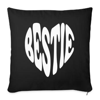 Bestie Best Friend Heart - Customizable color - Sofa pillowcase 17,3'' x 17,3'' (45 x 45 cm) - black - Front