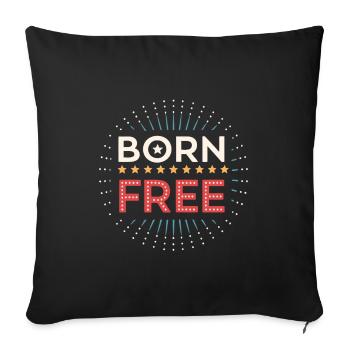 Born Free Style Retro Bright - Sofakissenbezug 45 x 45 cm - Schwarz - Vorne