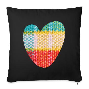 Heart Fabric Textile Love Love Pattern Valentine's Day - Sofa pillowcase 17,3'' x 17,3'' (45 x 45 cm) - black - Front