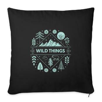 Wild Things Wild and Mountains - Sofa pillowcase 17,3'' x 17,3'' (45 x 45 cm) - black - Front