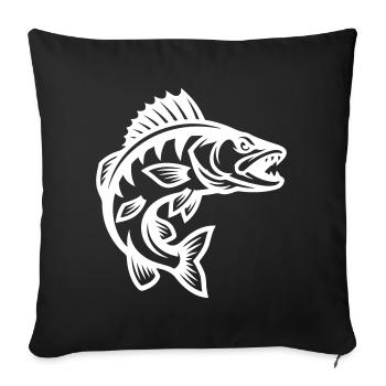 Hecht Fisch - Sofakissenbezug 45 x 45 cm - Schwarz - Vorne
