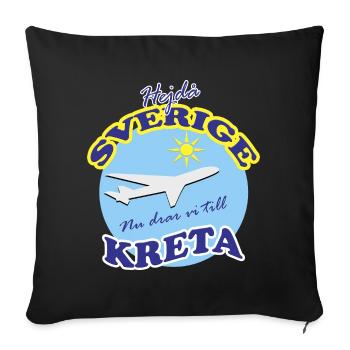 Adieu Suède - Maintenant nous allons en Crète - Housse de coussin décorative 45 x 45 cm - noir - Devant