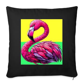 Flamant - Housse de coussin décorative 45 x 45 cm - noir - Devant